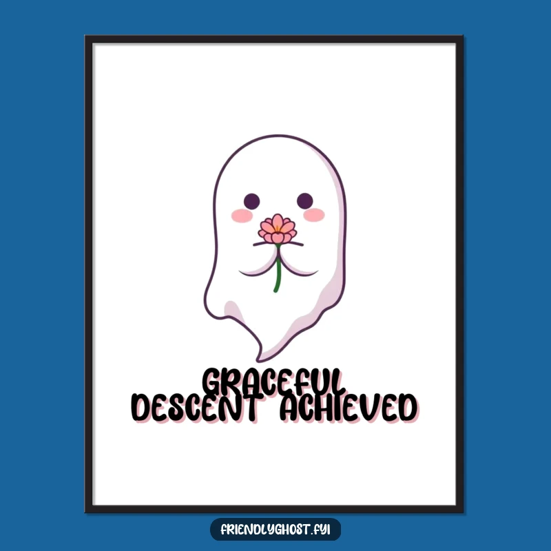 Funny Gentle Ghost Digital Art: Peaceful Bloom Download, Instant Funny Gift