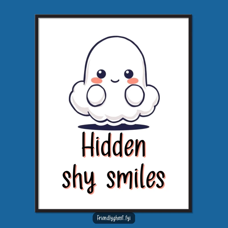 Funny Shy Ghost Cloud Digital Art - Gentle Peek Graphic for Instant Charm