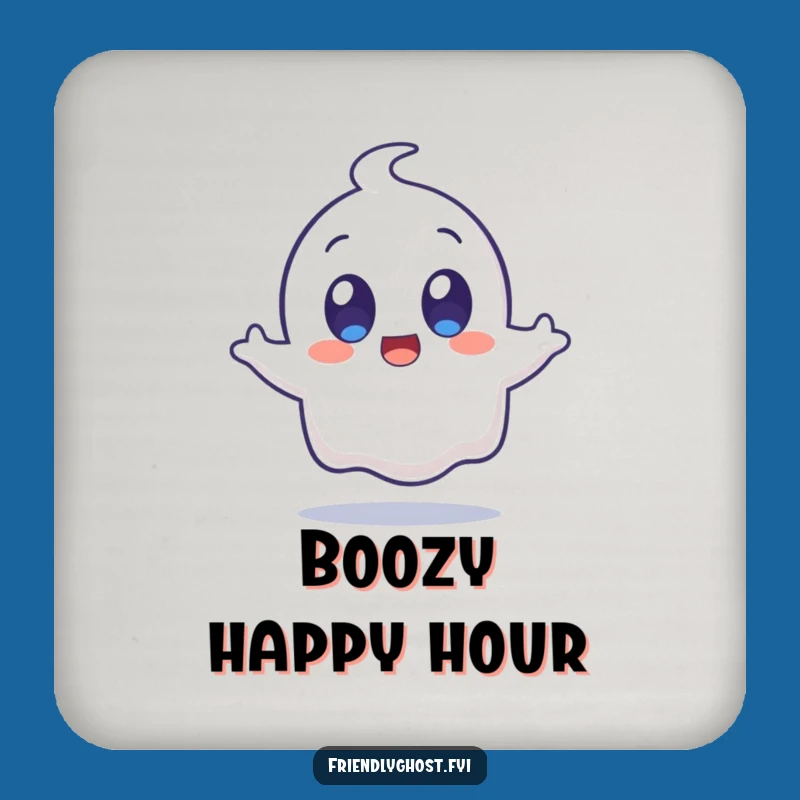 Funny Surprised Ghost Jump Coaster: Protect Surfaces with Hilarious Spooky Charm