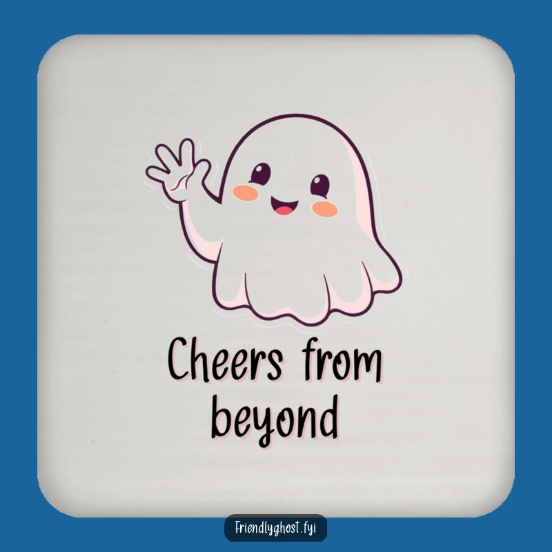 Funny Ghost Waving Coaster Set: Protect Surfaces with Friendly Charm