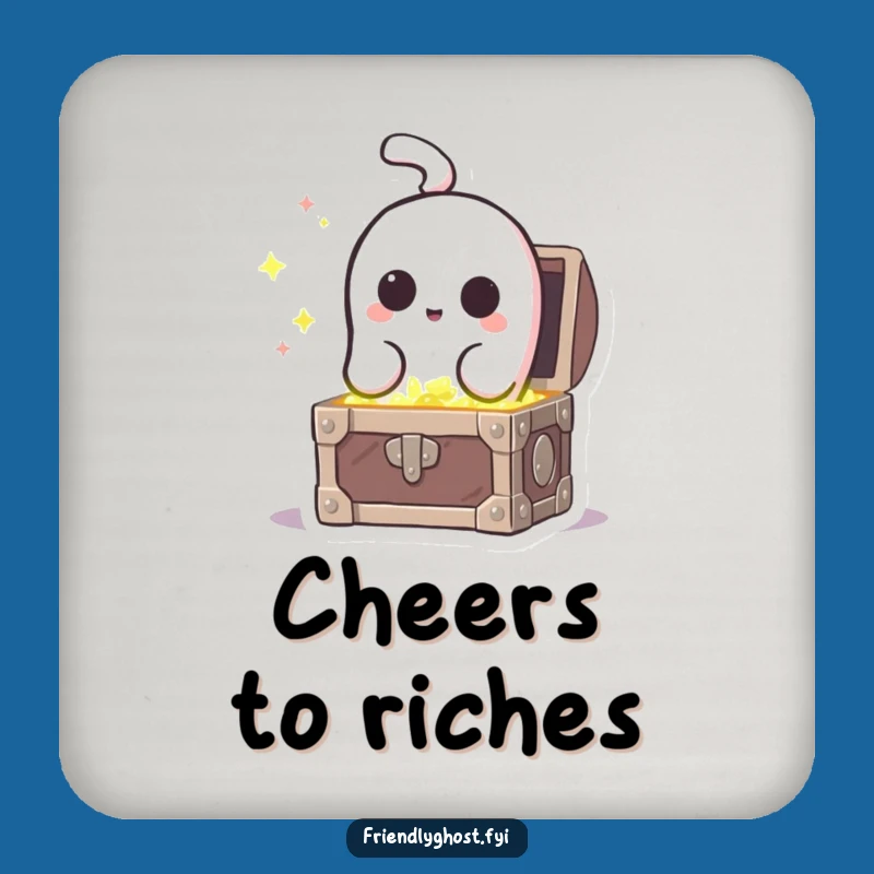 Funny Ghost Treasure Drink Coaster: Protect Surfaces with Mystery!