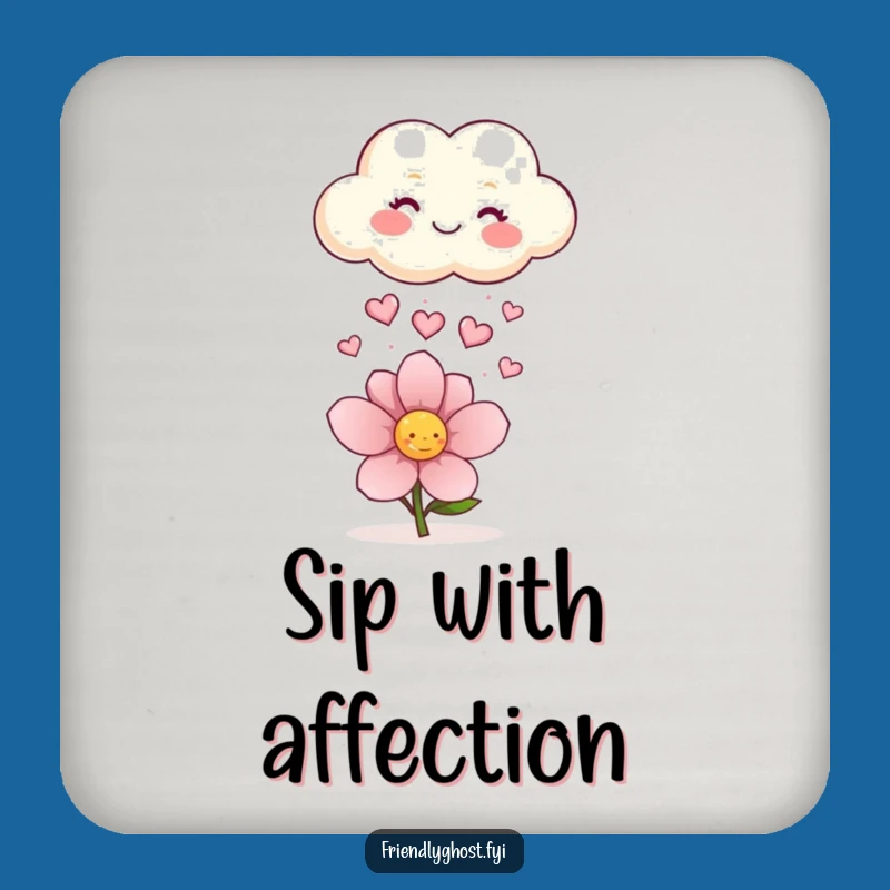 Funny Cloud Hearts Coaster: Protect Surfaces, Hilarious Sweet Accessory