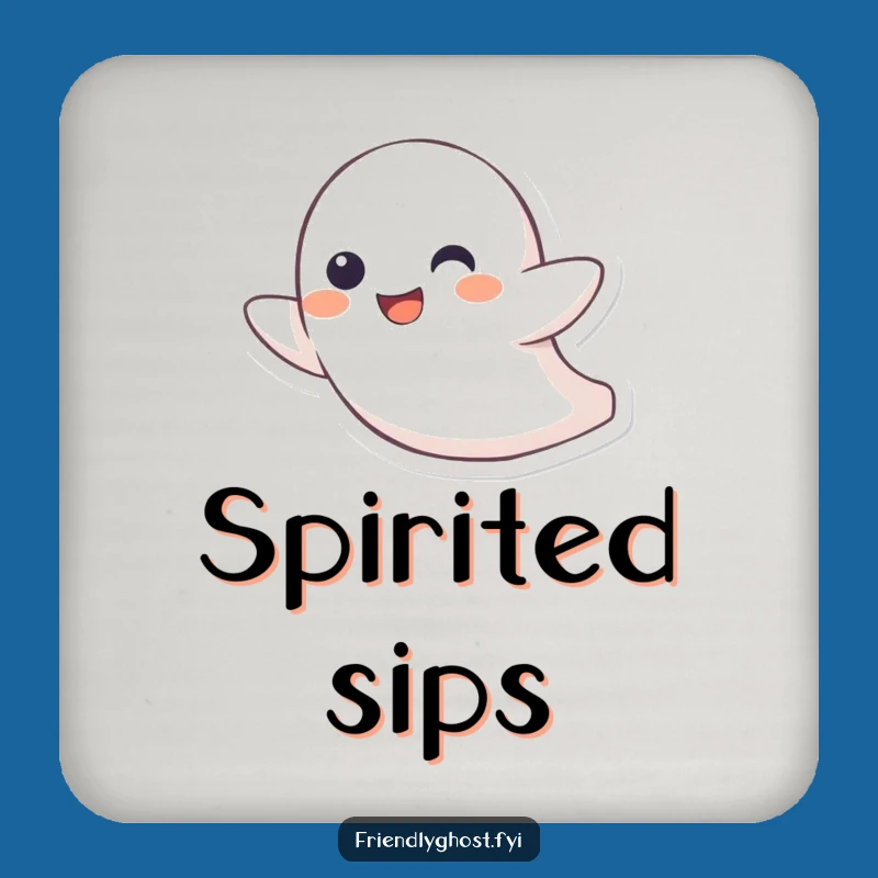 Funny Coaster Set: Ghost Character's Playful Protection for Your Table's Funny Gift