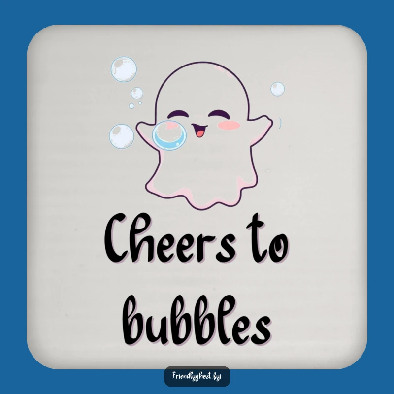 Funny Friendly Ghost Bubbles Coaster: Protect Surfaces with Whimsical Style!