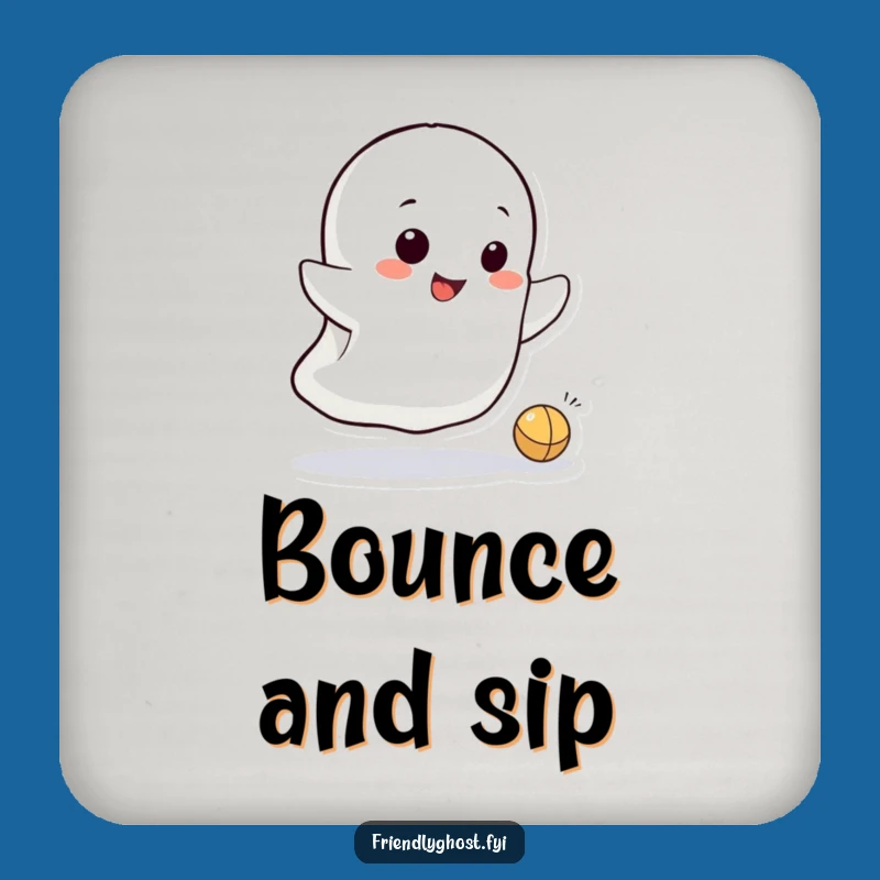 Funny Ghost Bounce Coaster: Mischievous Pal - Humorous Drink Gift