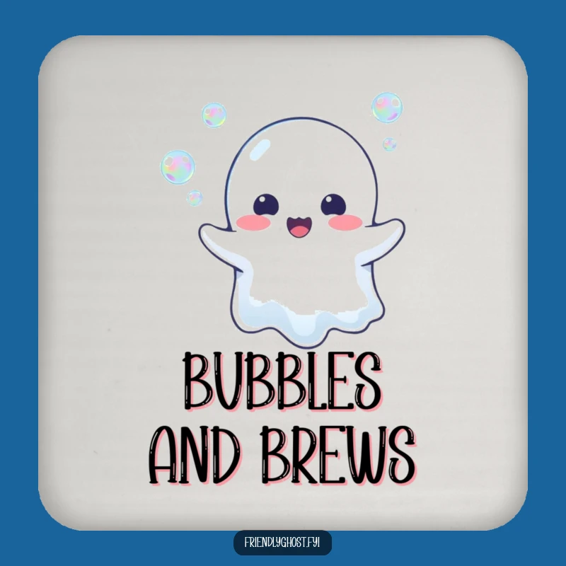 Funny Ghost Bubble Blower Coasters: Protect Surfaces, Hilarious Touch for Drinkware