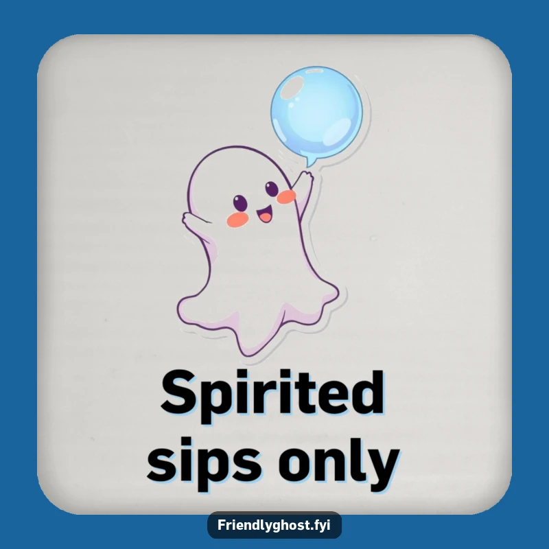 Funny Ghost Coaster Set - Playful Mischief Bubble Drink Protection Gift