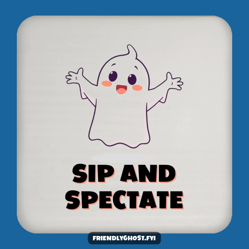 Funny Ghost Dance Drink Coaster: Playful Character's Happy Silly Dance Table Protection, Gift!