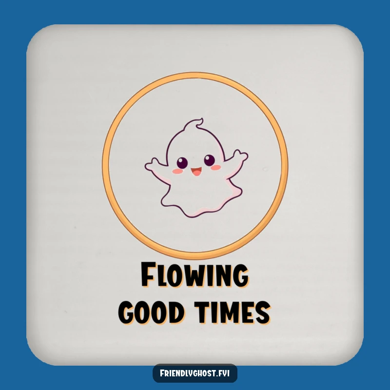Funny Ghost Hoop Drink Coaster: Protect Surfaces with Playful Flair