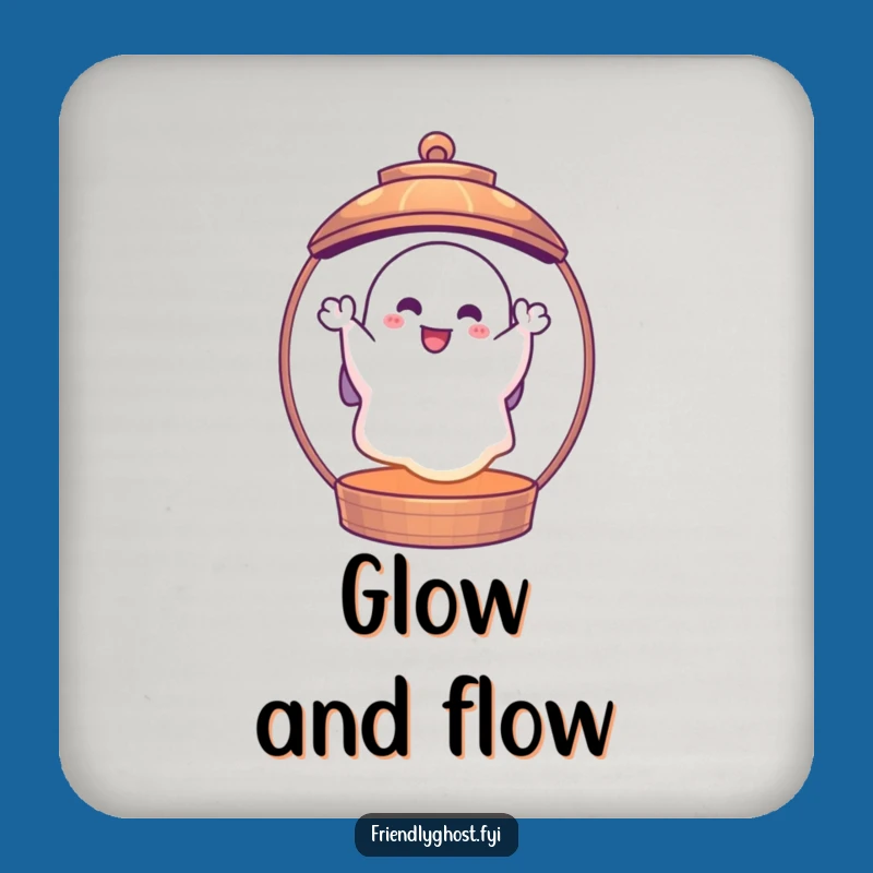 Funny Ghost Lantern Coaster: Cheerful Waving Protection, Spooky Decor