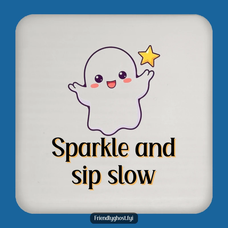Funny Ghost Star Reach Coaster: Protect Surfaces with Magic