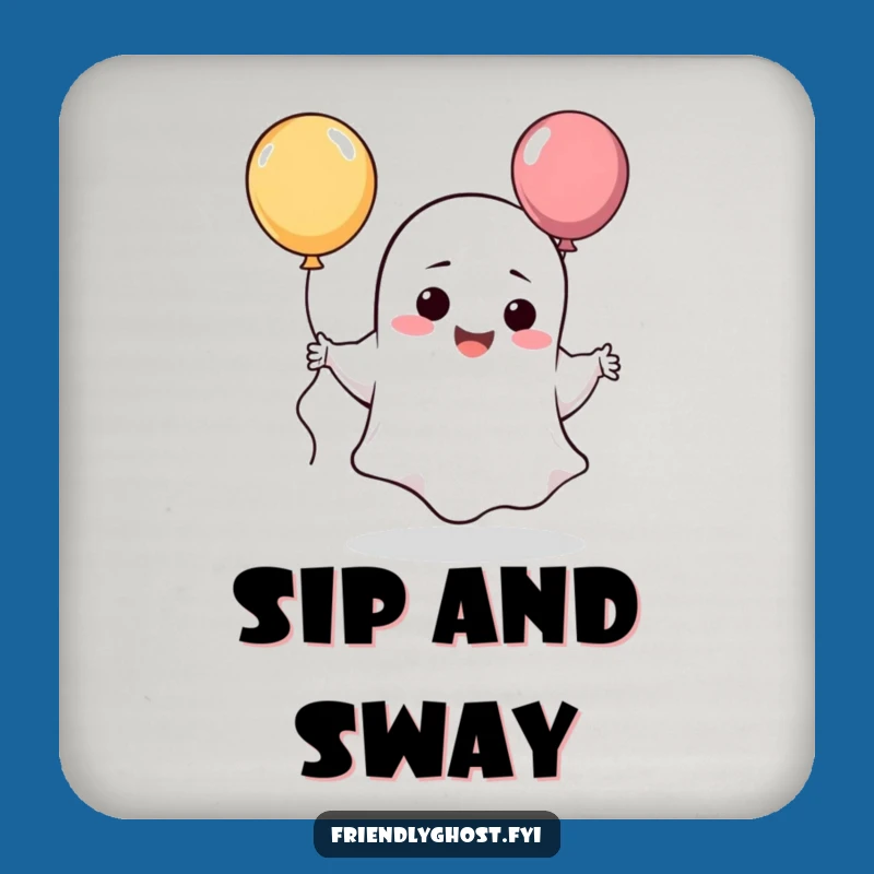 Funny Giggling Ghost Balloon Coaster: Silly Character Protector for Tables