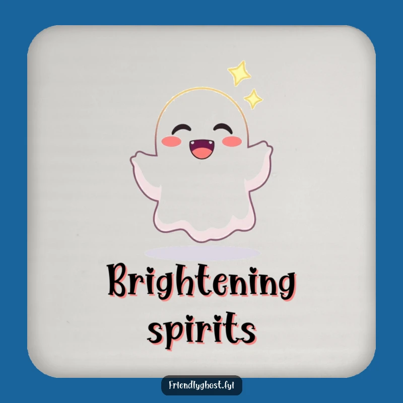 Funny Joyful Ghost Coaster Set - Share Light & Kindness
