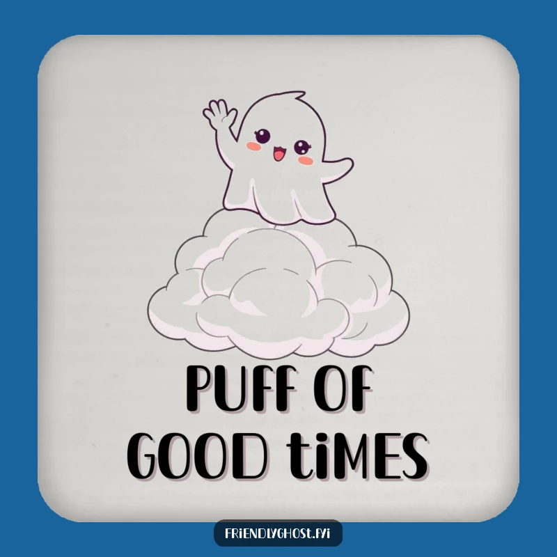 Funny Waving Ghost Cloud Coaster: Protect Surfaces with a Smile