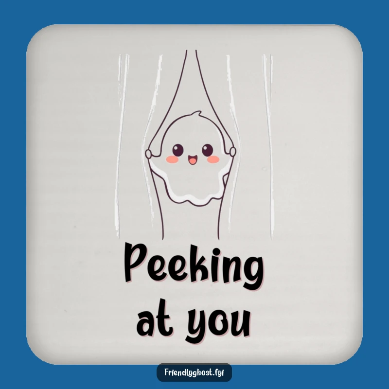 Funny Ghost Peek Coaster: Protect Surfaces with Hilarious Charm