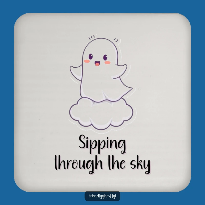 Funny Ghost Cloud Rider Coaster Set: Protect Surfaces with Whimsical Charm