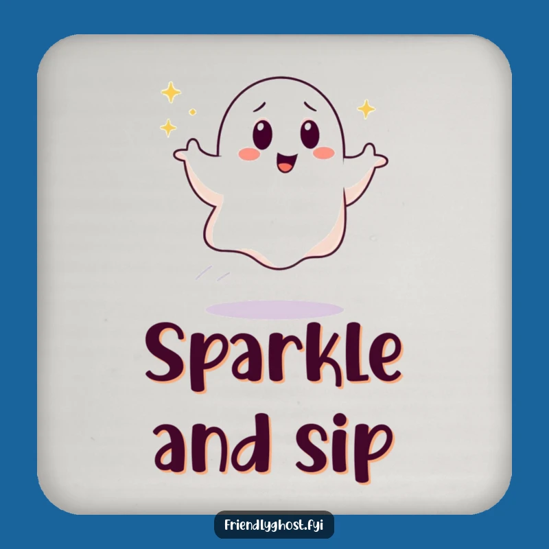 Funny Bouncing Ghost Coaster: Sparkle Your Surface, Fun Funny Gift