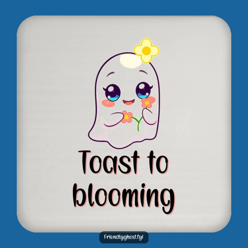 Funny Ghost Flower Bearer Coasters: Protect Surfaces, Hilarious Touch for Drinkware