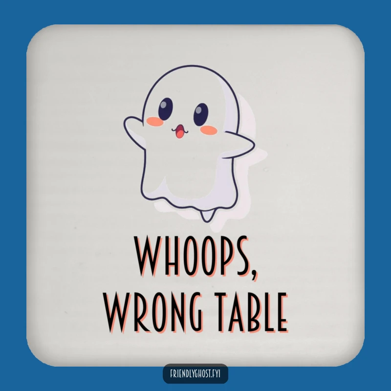 Funny Surprised Ghost Wall Drink Coaster - Hilarious Protection for Your Surfaces