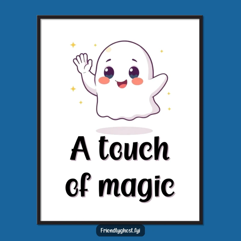 Funny Ghost Sparkle Poster: Whimsical Wall Art for a Magical Space