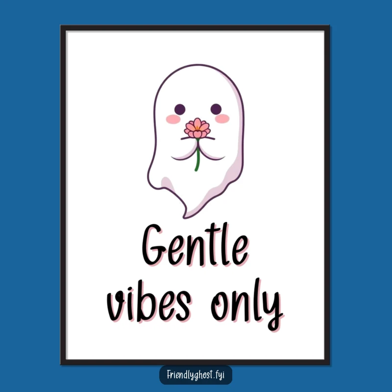 Funny Gentle Ghost Poster: Blooming Art, Unique Funny Gift