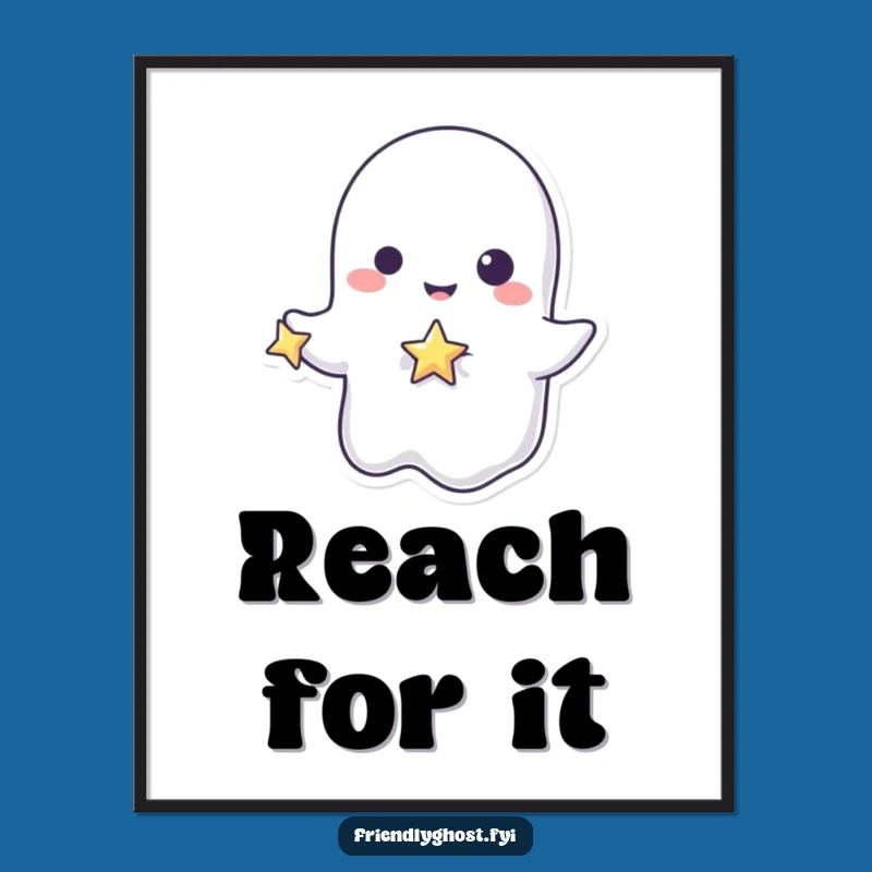 Funny Ghost Star Poster: Whimsical Art for Your Space Gift