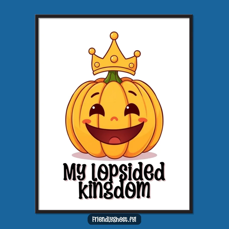 Funny Pumpkin Crown Poster: Festive Halloween Art for Ghoulish Grins