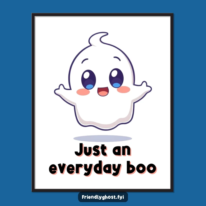 Funny Surprised Ghost Jump Poster: Decorate with Hilarious Spooky Wall Art