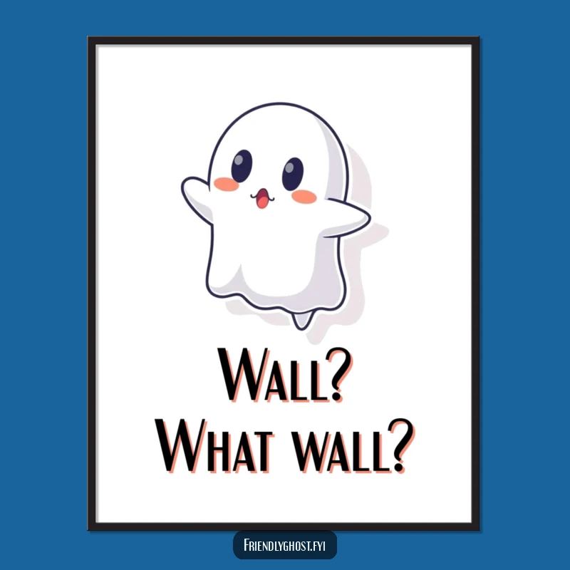 Funny Surprised Ghost Wall Poster - Hilarious Art for Unexpected Decor