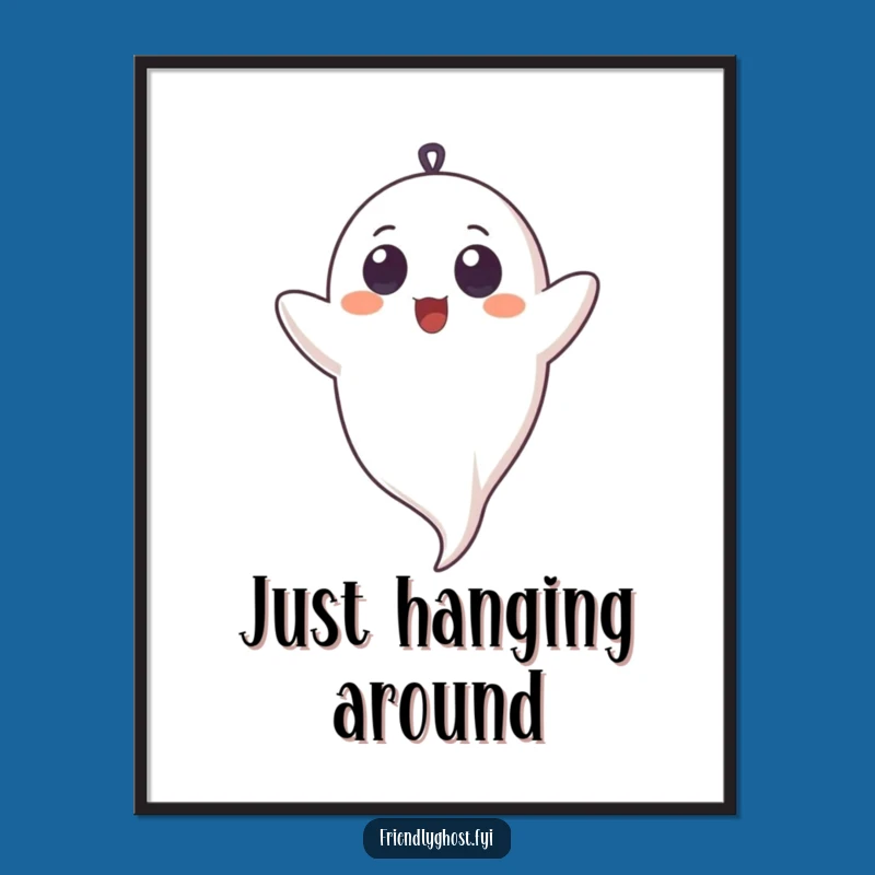 Funny Upside Down Ghost Poster: Whimsical Wall Art for Instant Cheer