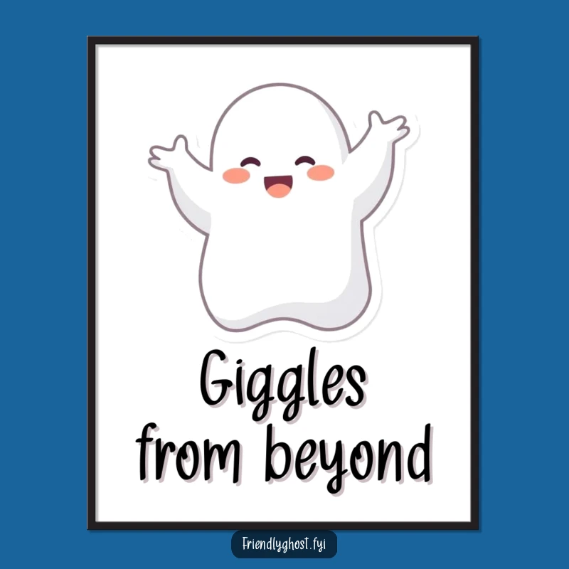 Funny Giggling Ghost Silly Dance Poster - Hilarious Wall Art & Amusing Gift
