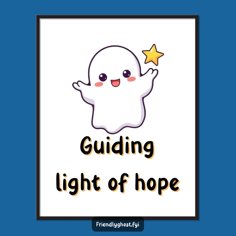 Funny Ghost Star Reach Poster: Celestial Art for Dreamers