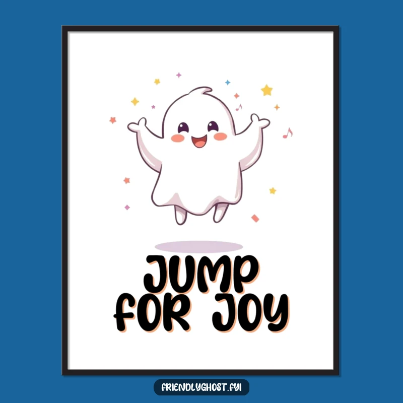 Vibrant Funny Smiling Ghost Confetti Poster: Add Spectral Excitement to Walls