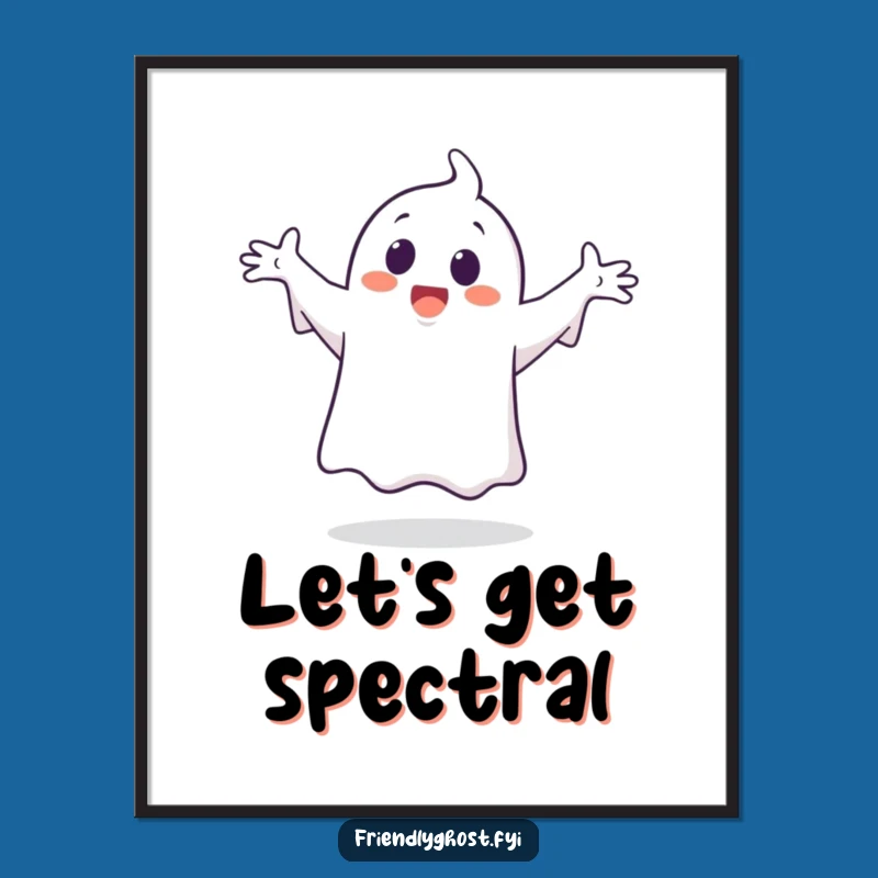 Funny Ghost Dance Poster: Playful Character's Happy Silly Dance Wall Art, Great Gift!