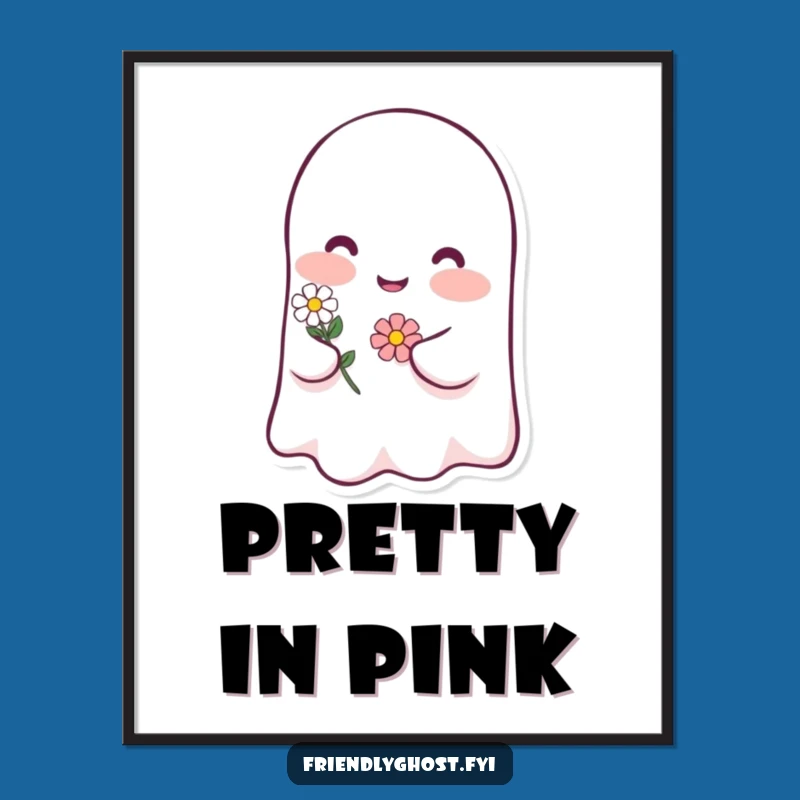 Funny Ghost Blush Poster: Sweet Blooms for Your Walls Art Gift