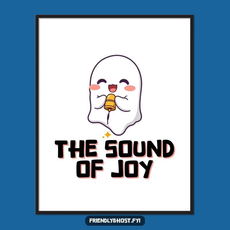 Funny Ghost Bell Ringer Poster: Cheerful Wall Art for a Joyful Haunted Home