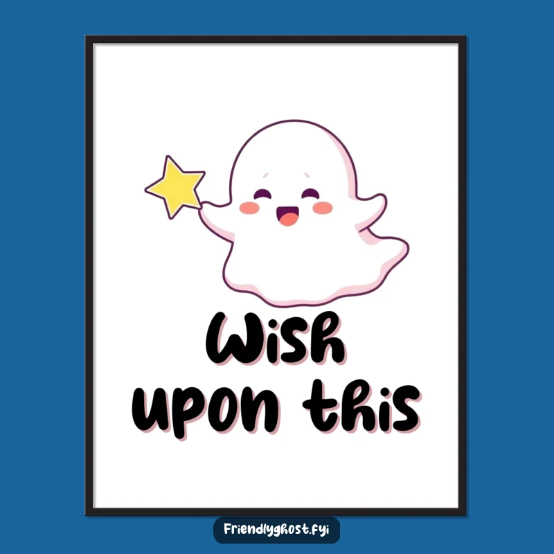 Funny Joyful Ghost Star Poster - Whimsical Wall Art for Dreamers