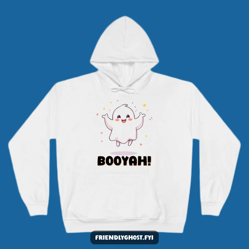 Cozy Funny Smiling Ghost Confetti Hoodie: Embrace Spectral Festivities