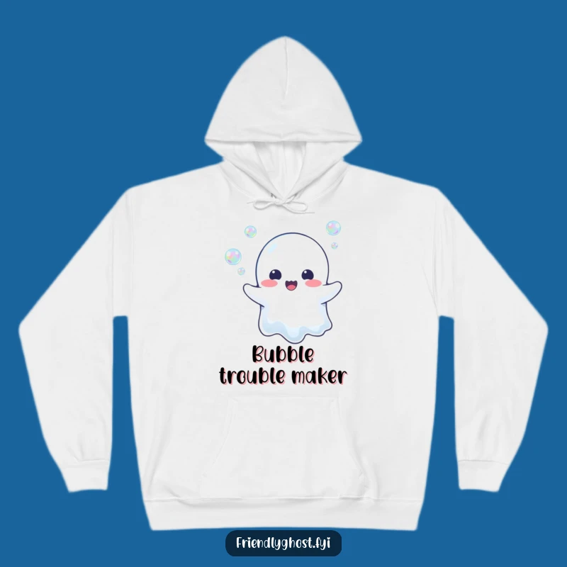 Funny Ghost Bubble Blower Hoodie: Cozy Comfort, Hilarious Bubble Magic Design