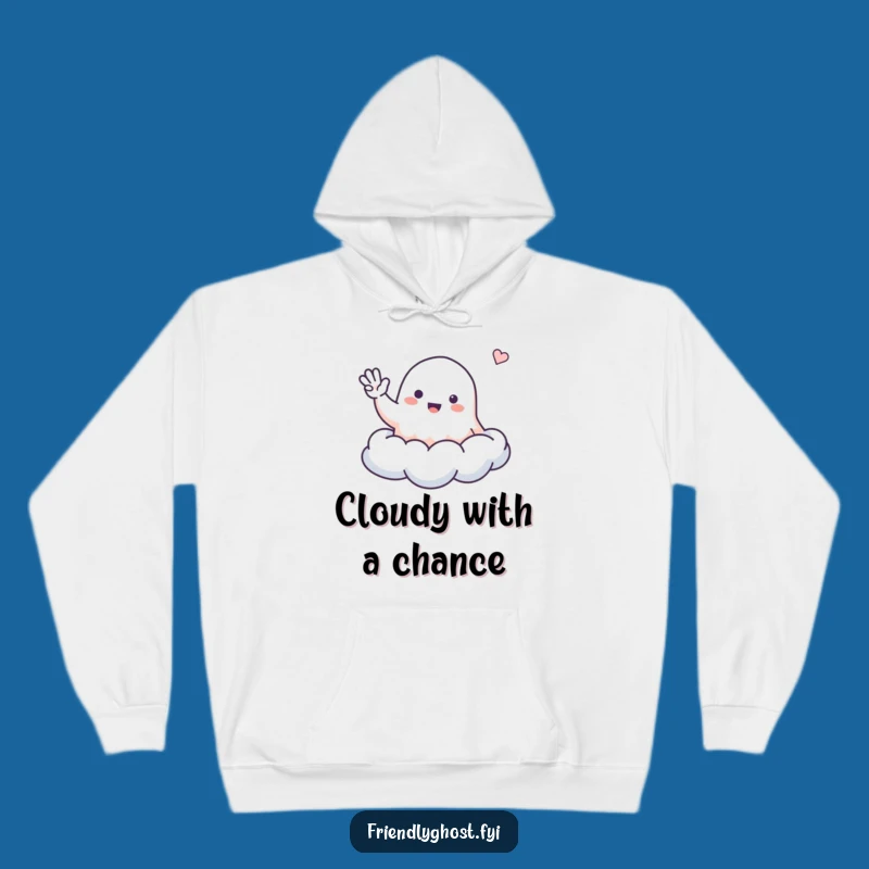 Funny Friendly Ghost Cloud Hoodie - Cozy Top for Spreading Cheerful Vibes