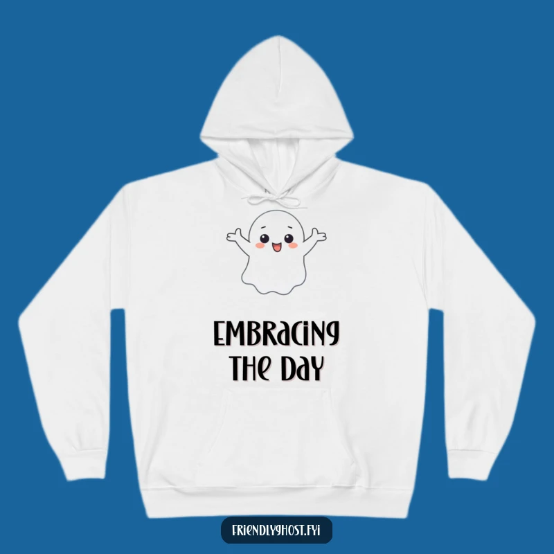 Funny Floating Ghost Hoodie - Cozy Comfort with Open Arms Humor Gift