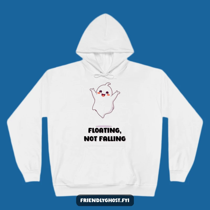 Cozy Funny Ghost Somesault Hoodie - Warm & Humorous Spectral Wear