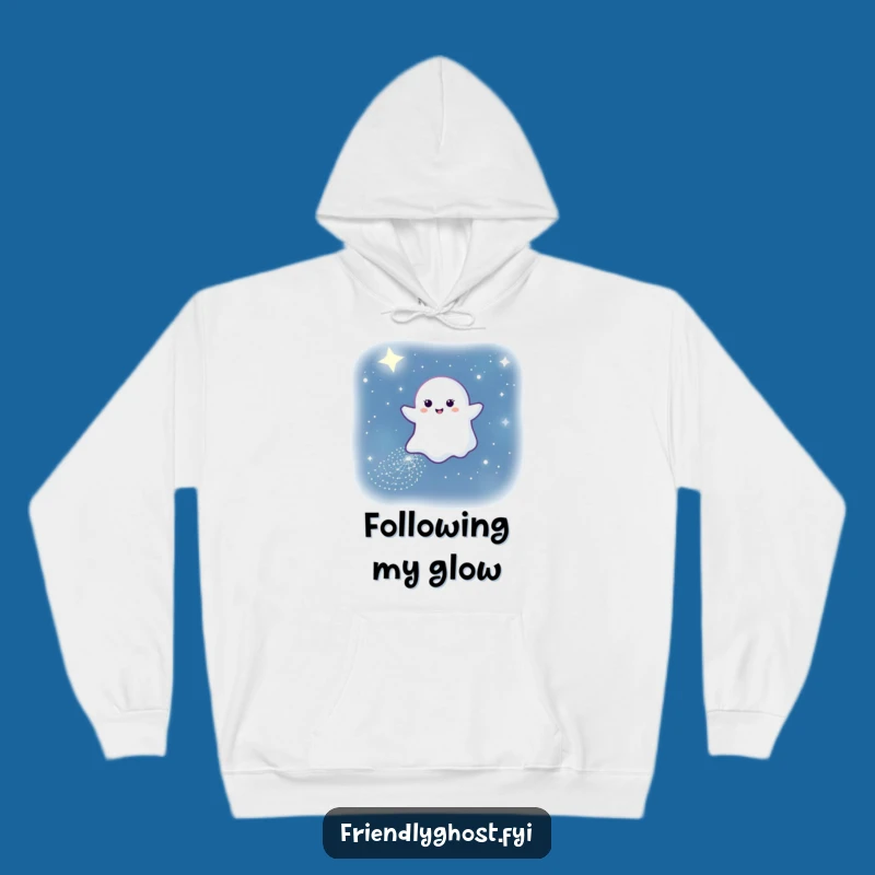 Funny Sparkling Ghost Path Hoodie: Cozy Warmth Under the Stars