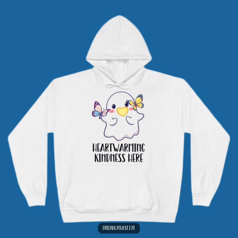 Funny Friendly Ghost Heart Hoodie: Cozy & Kind Character Sweatshirt