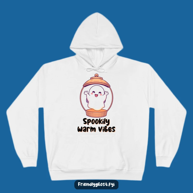 Funny Ghost Lantern Hoodie: Cozy Waving Phantom Comfort, Ultimate Spooky Gift