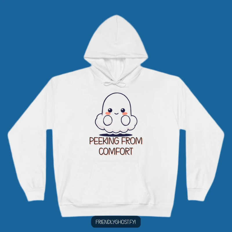 Funny Shy Ghost Cloud Hoodie - Cozy Comfort with Gentle Humor Gift