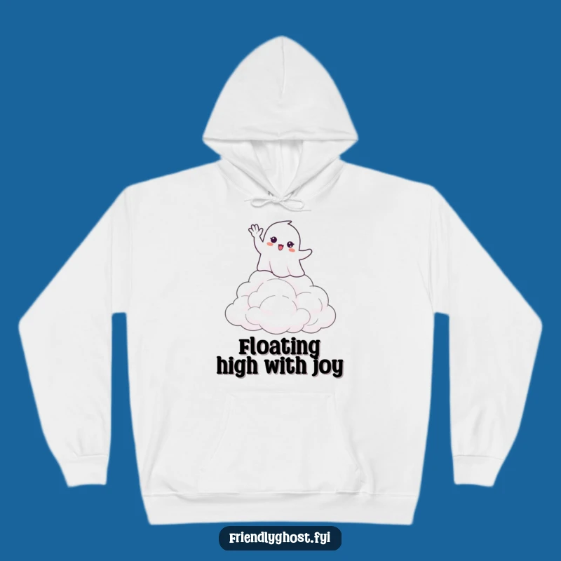 Funny Waving Ghost Cloud Hoodie: Cozy & Cheerful Winter Warmth