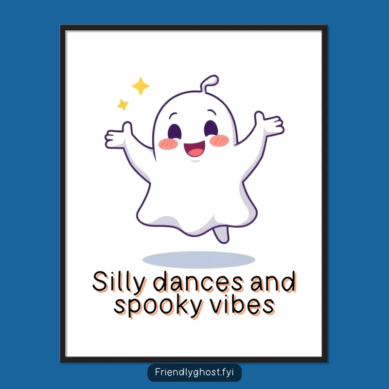 Free Printable Ghost Dance Party Wall Art - Funny Ghosty Downloadable Gift