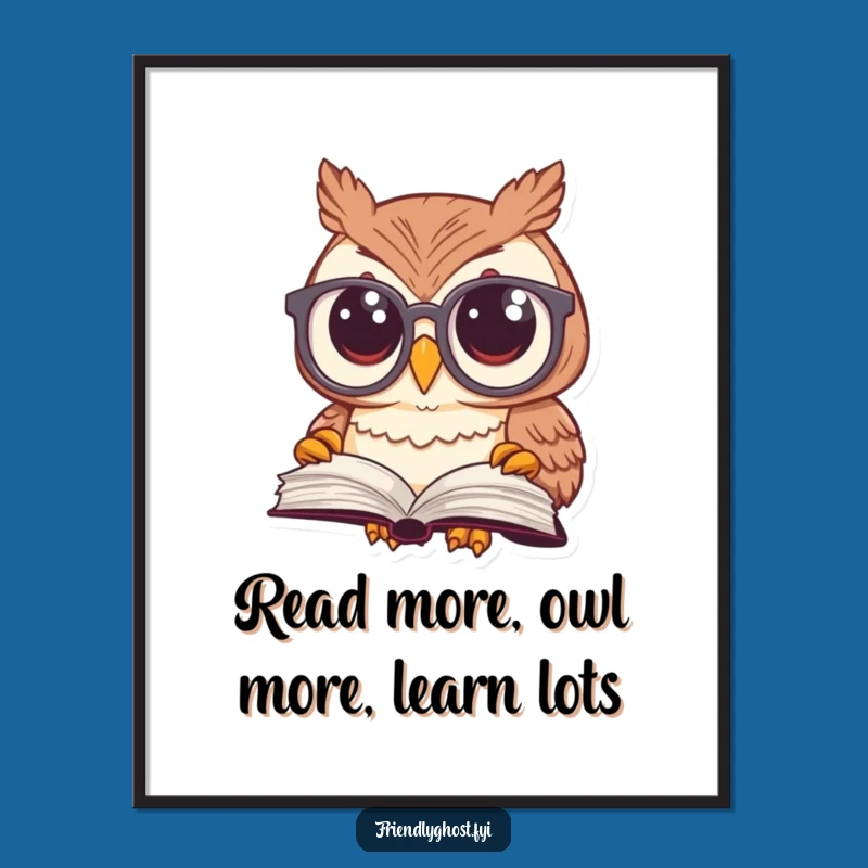Free Printable Wall Art: Curious Owl Scholar - Funny Downloadable Art!