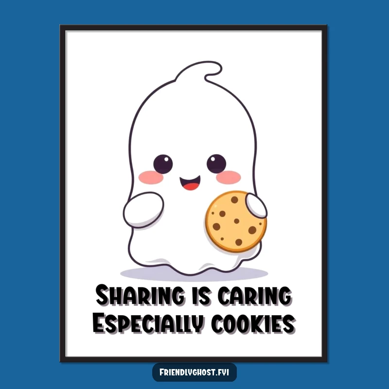 Free Printable Wall Art: Cute Ghost Cookie Art for a Whimsical Touch